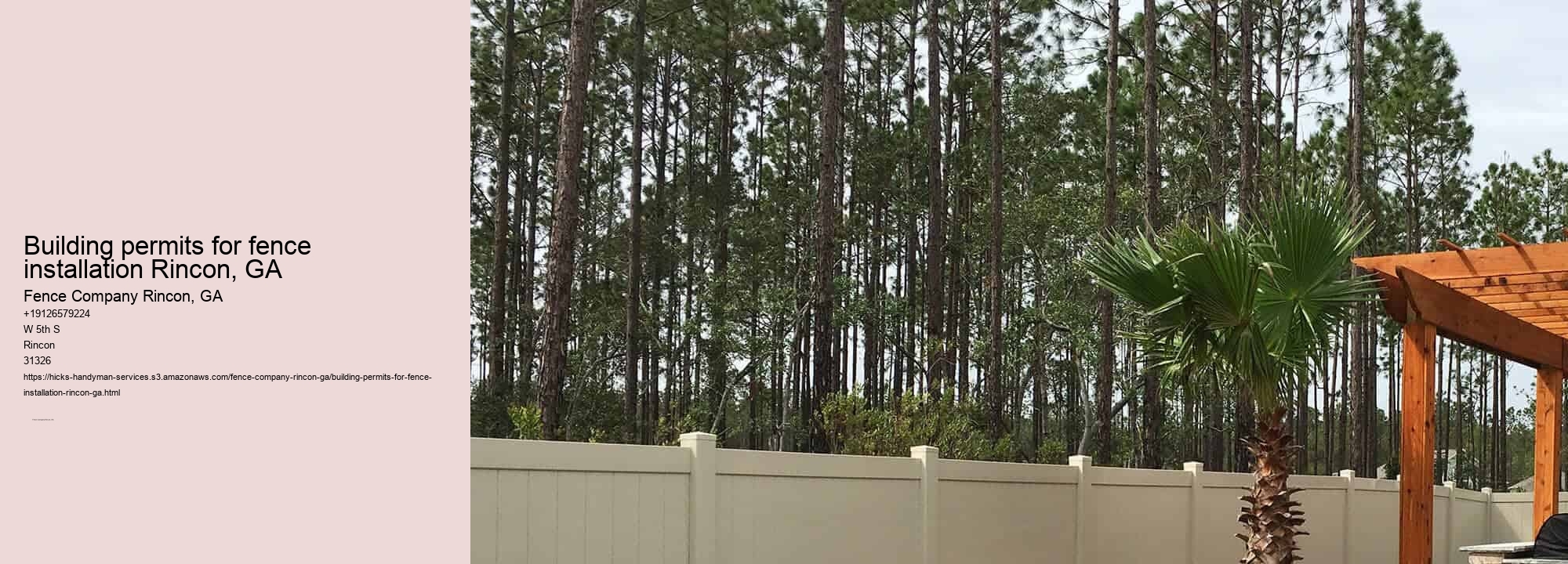 Building permits for fence installation Rincon, GA