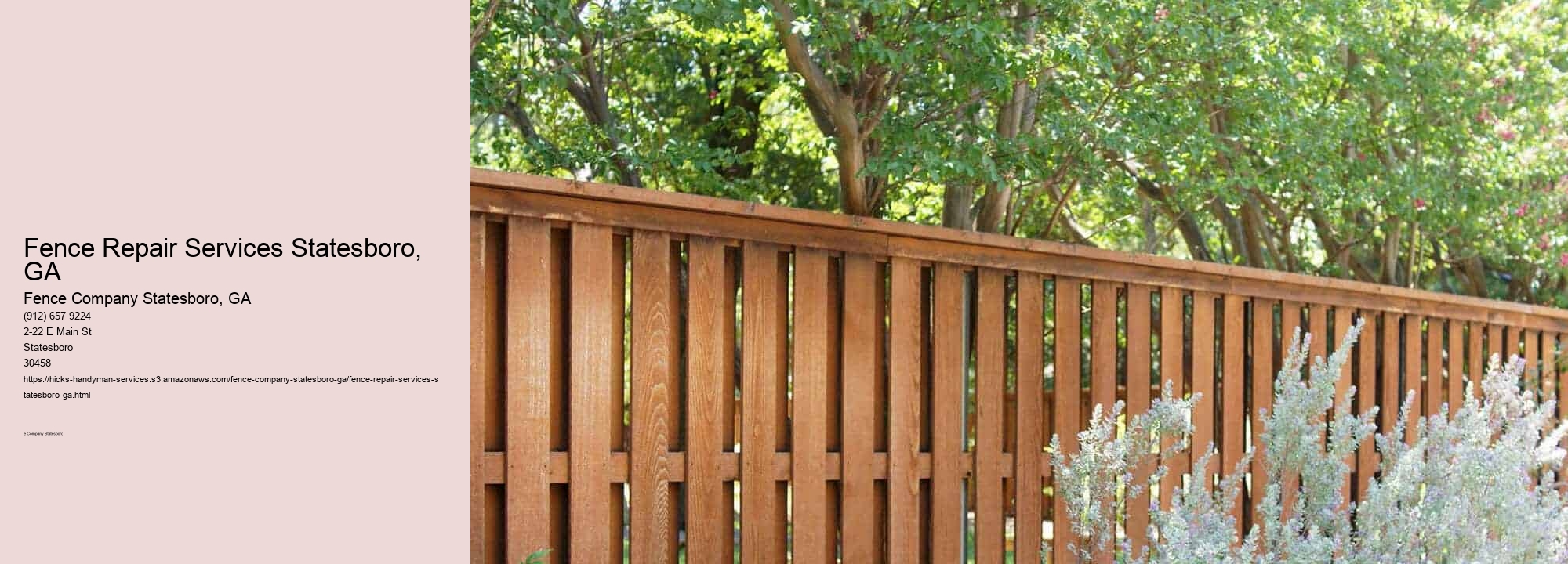 Fence Repair Services Statesboro, GA